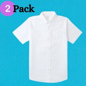 Wonder Nation Boys School Uniform Short Sleeve Button-Up Oxford Shirt